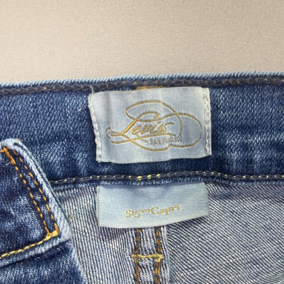 Signature Levi Strauss Capri Jeans Cuffed Hem Denim Blue Size 6 Fits 29" Grunge - Picture 6 of 11